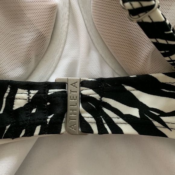 Athleta Black Palms Kaimana Black/White Zebra Women's 36 B/C Tankini - Picture 7 of 9